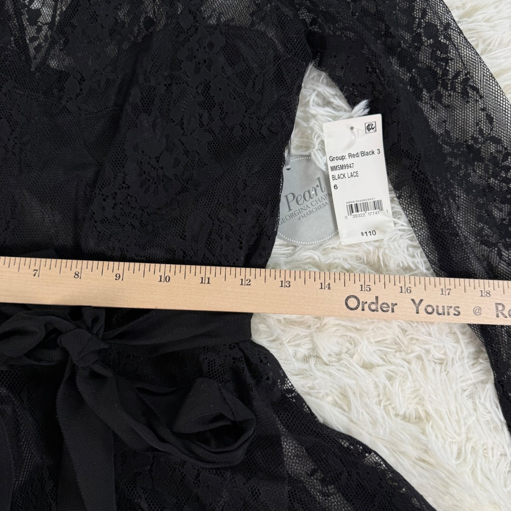 Pearl Georgina Chapman Black Lace Mini Dress Size 6 Romantic Whimsigoth Sexy Y2K - Picture 7 of 15